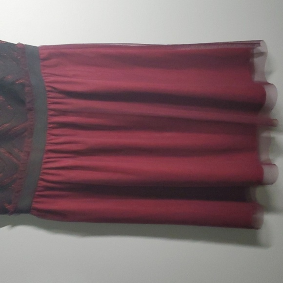 Speechless dress women's size medium M black burgundy lace crepe sleeveless - Picture 5 of 15